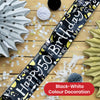 Happy 50th Birthday Black and White Recyclable Banner - 2.6m