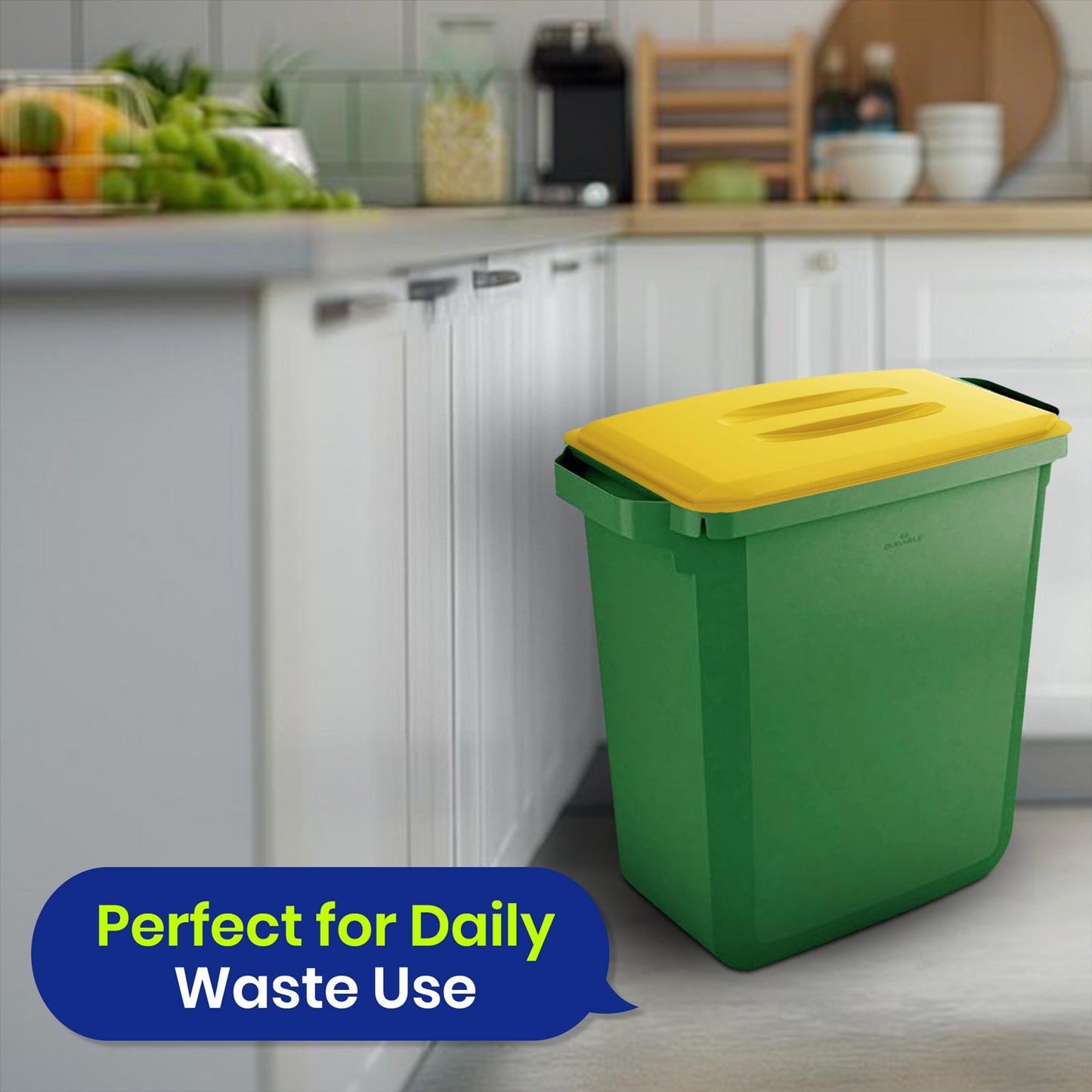 DURABIN 60L Green Bin Set & Yellow Lid and 25x 110L Recycled Bin Bags