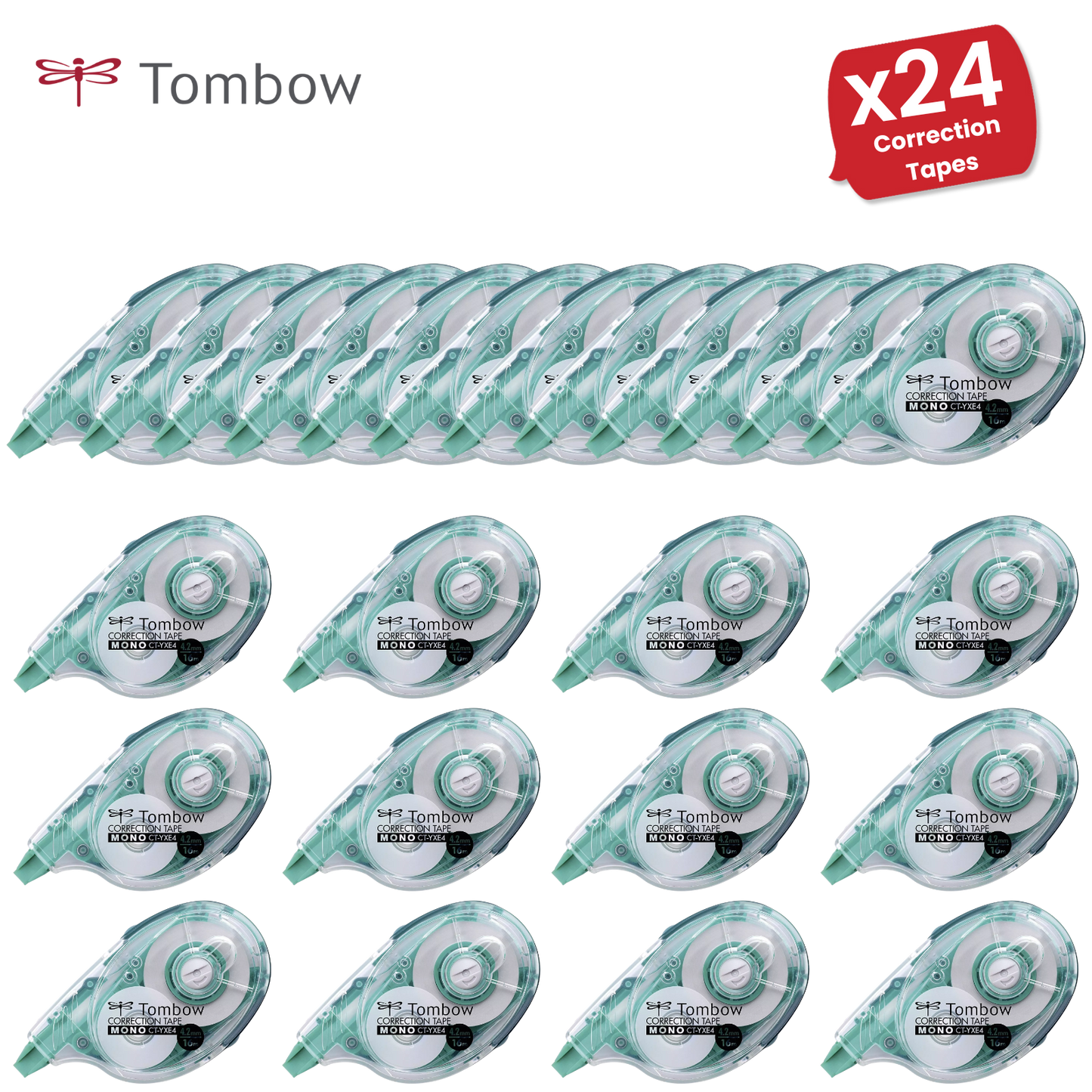 Tombow Correction tape MONO YXE4 4.2mm x 16m refillable Pack of 1 - 1 to 36 Packs