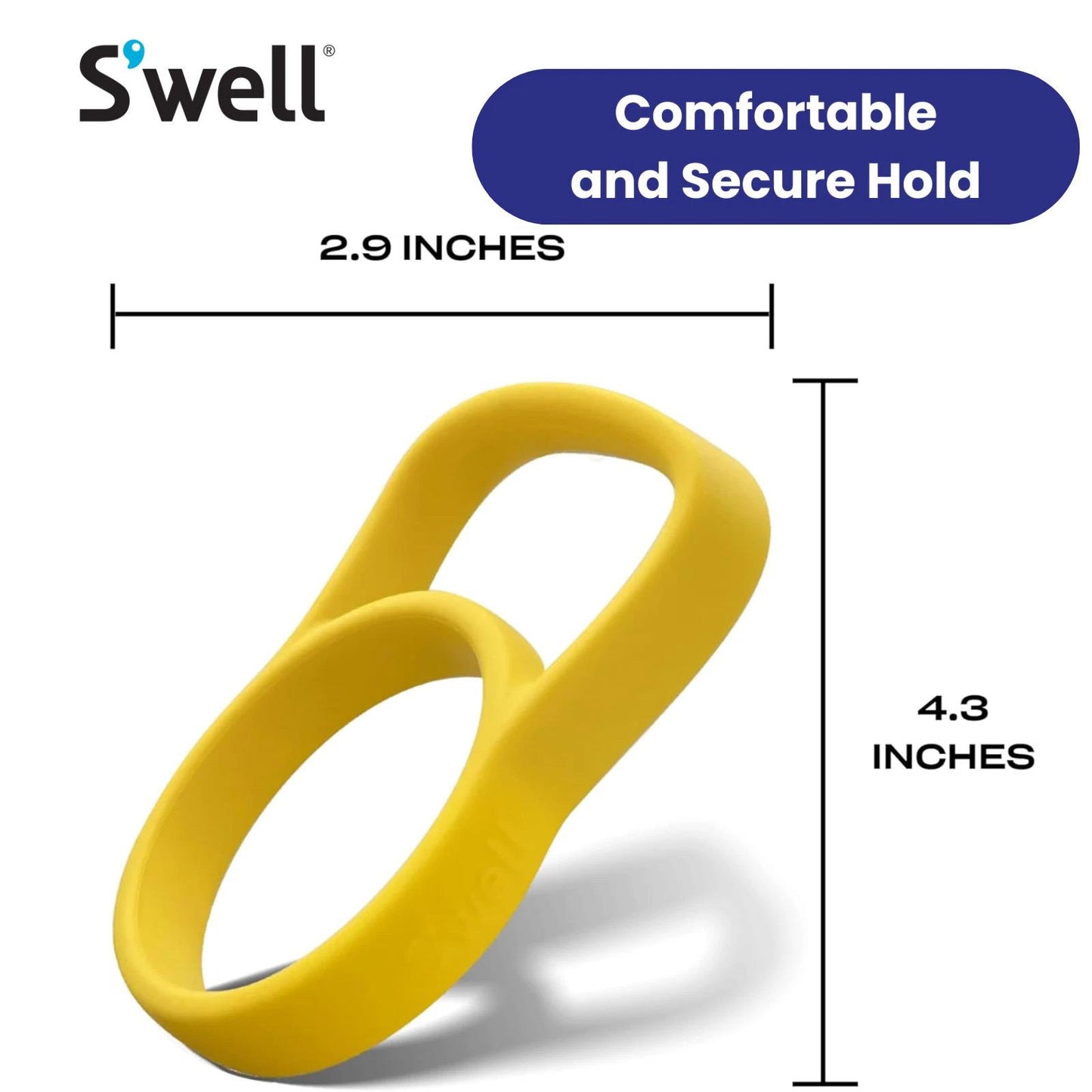 S'well Traveler Handle Silicone Bottle Grip Carry Accessory, Yellow