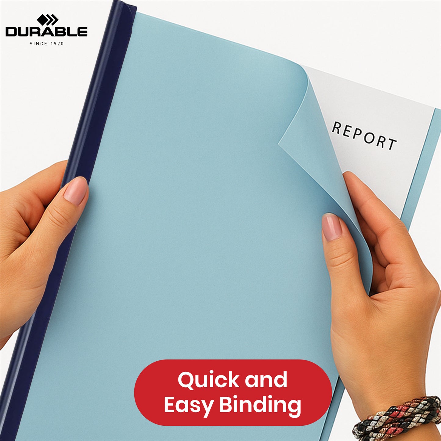 Durable Dark Blue Spine Bar - A4 Plastic Slide Binder, 6mm Strip Paper Binder for Work (Pack of 100)