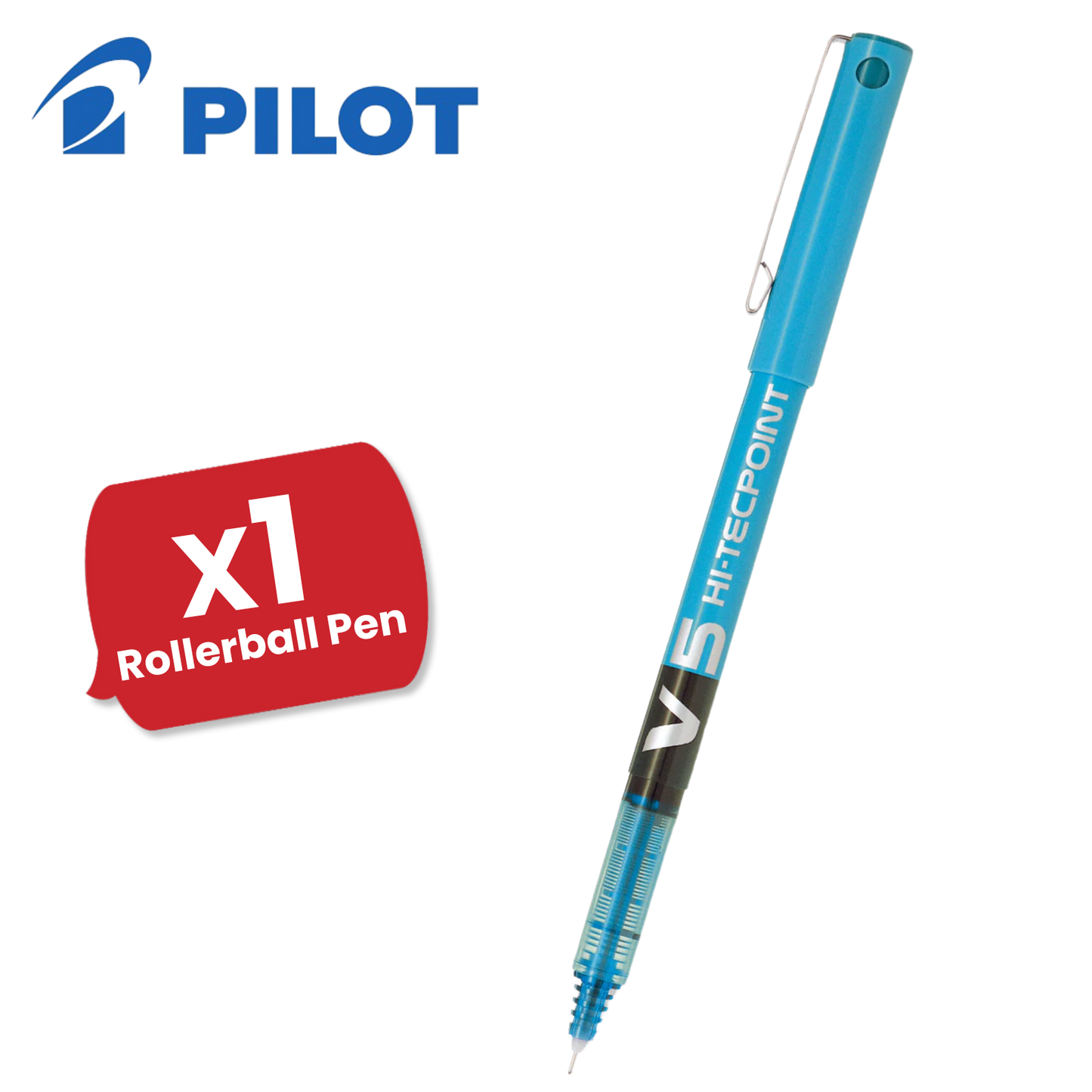 Pilot Hi-Tecpoint V5 Liquid Ink Rollerball Fine Tip 0.5mm Multi Pen - Light Blue