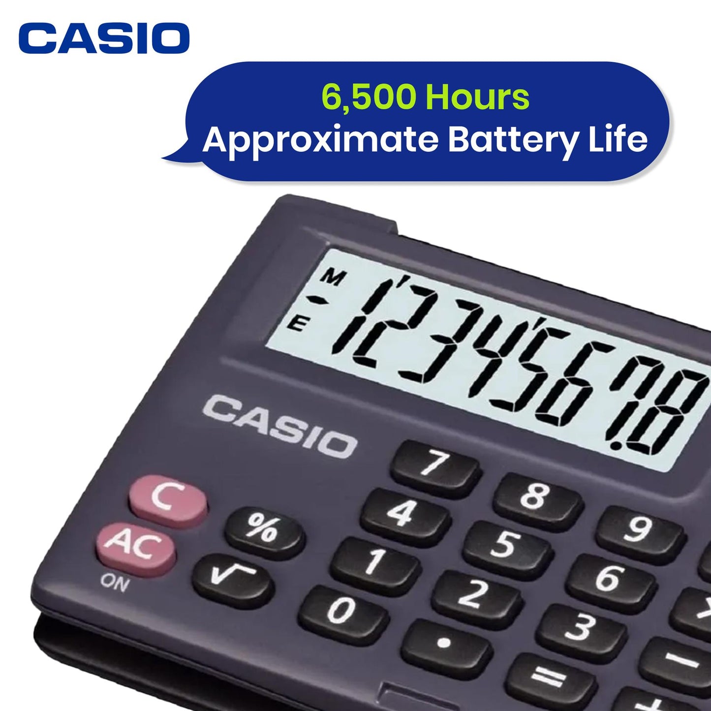 Casio LC-160LV Pocket Calculator, 8-Digit with Large LCD Display, Flip Cover Calculator (Black)
