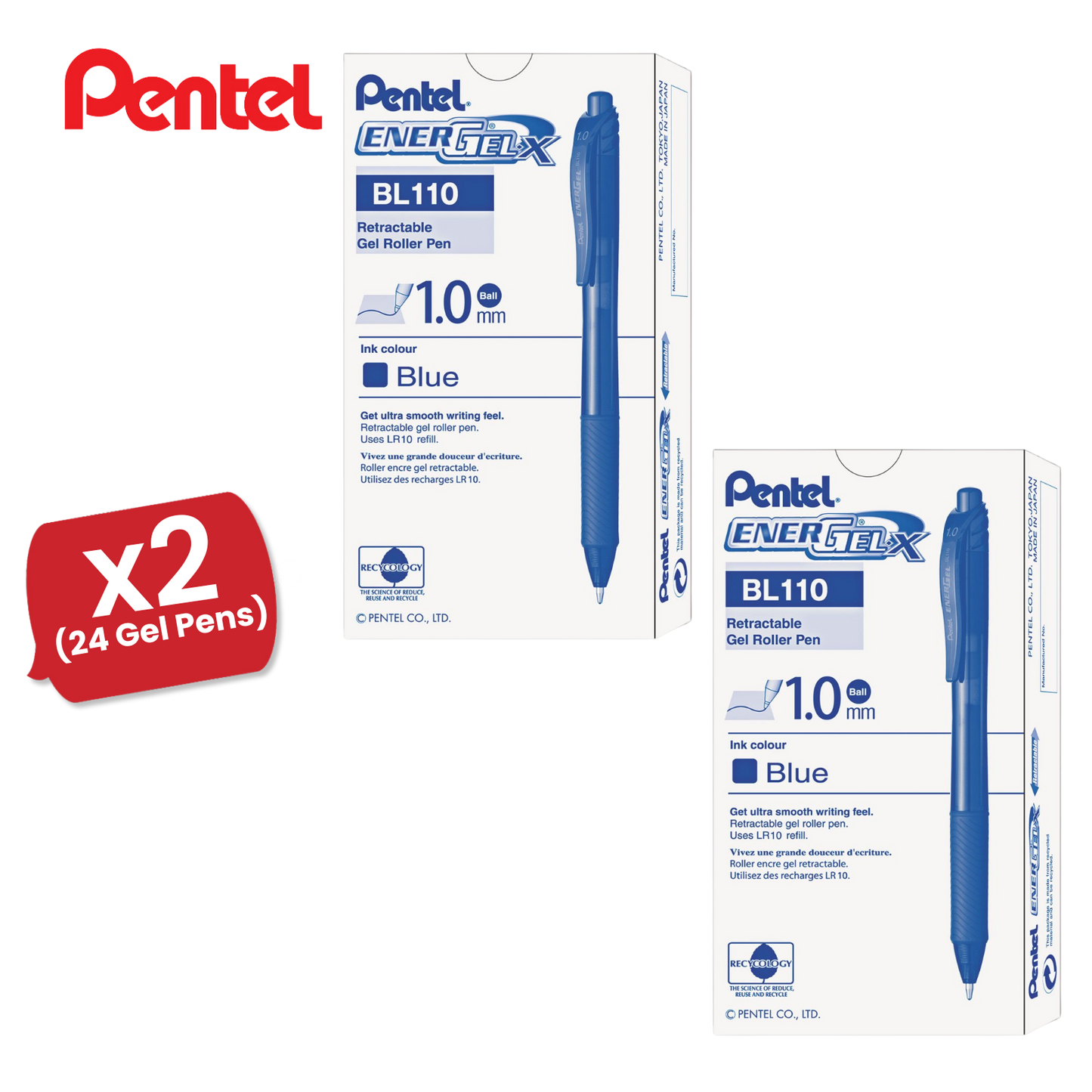 Pentel EnerGel X BL107 - Pack of 12 - Blue