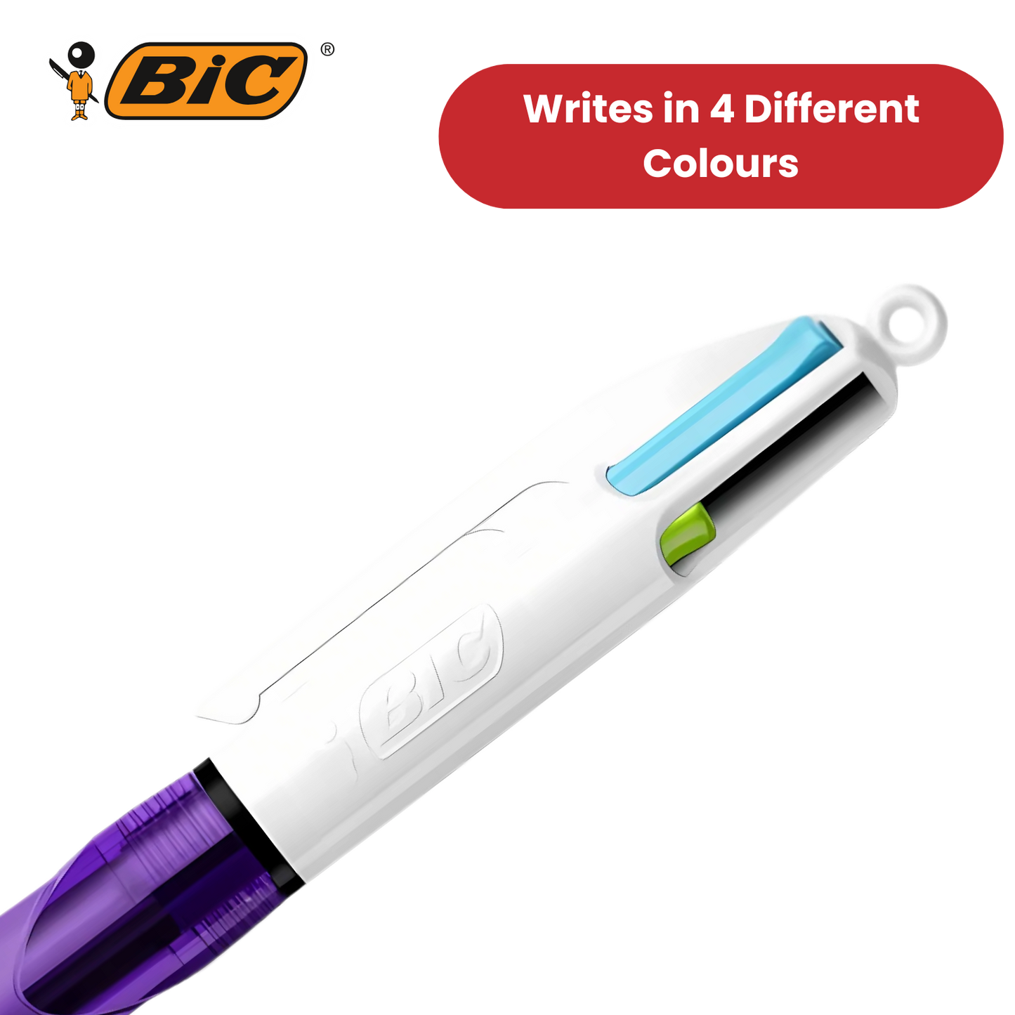 Bic 4-Colours Grip Fashion Ballpoint Pen 1.0mm - Pack of 1