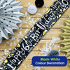 Happy 60th Birthday Black and White Banner 2.6m Party Decor for Milestone Celebration