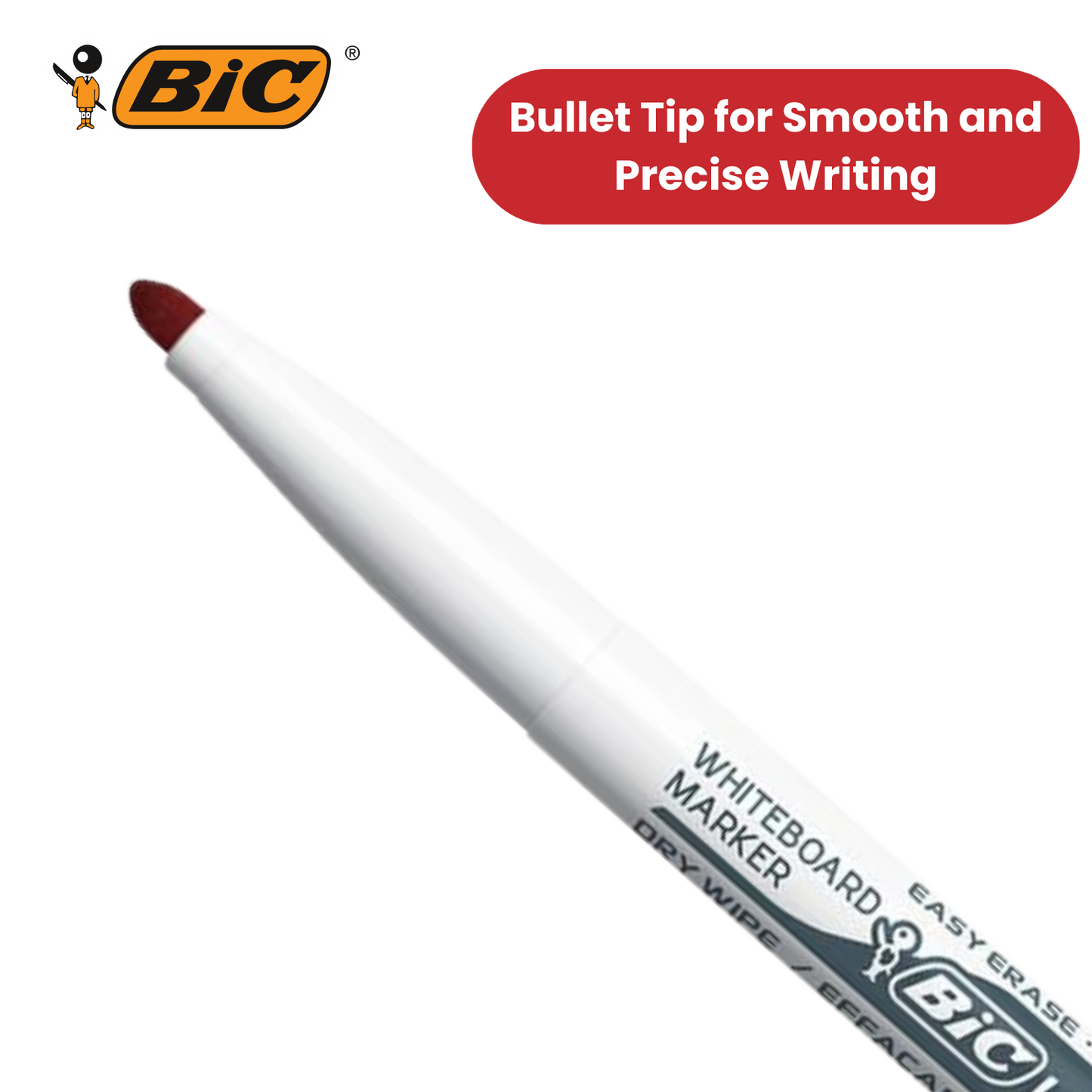 Bic Velleda 1741 Whiteboard Drywipe Markers Red – Long-Lasting Pens Box of 12Bic Velleda 1741 Whiteboard Drywipe Markers Red – Long-Lasting Pens Box of 12