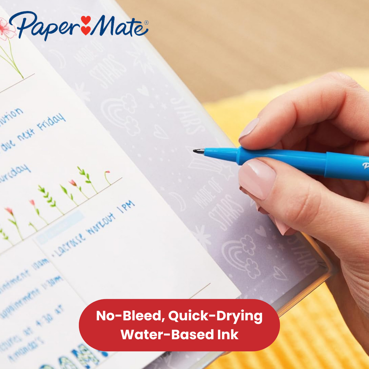 Paper Mate Flair Felt Tip Pens Candy Pop (12-Pack) - Vibrant Colors No-Bleed Ink