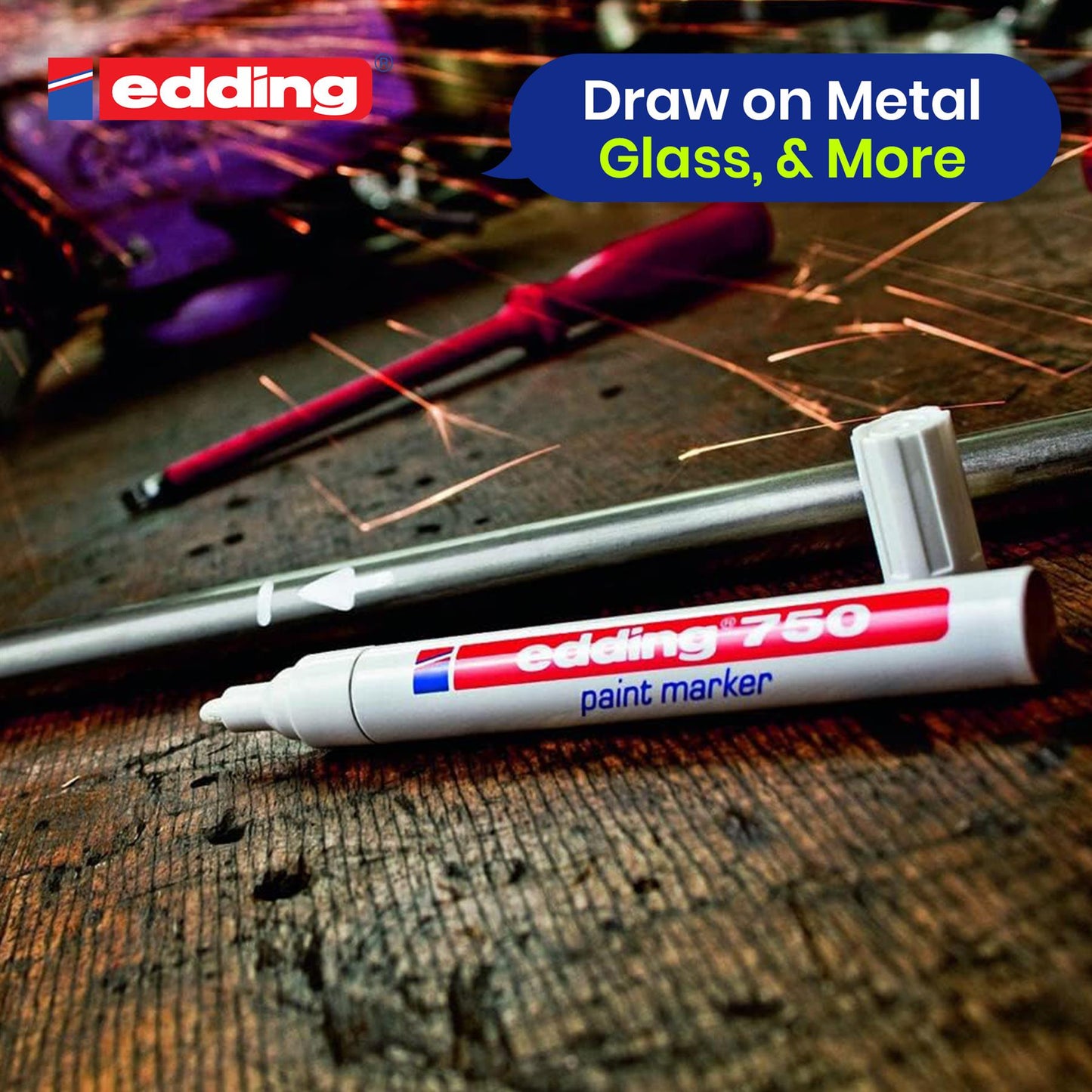 edding 750 PAINT MARKER PEN WHITE pack of 1 + Sharpie Permanent Markers  pack of 1 per pack 18 + Paper Mate black Flair Felt Tip Pens pack of 4 pens
