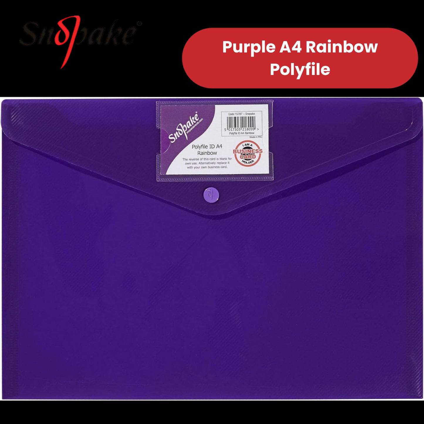 Snopake Rainbow Polyfile ID Bright Assorted - Vibrant Storage Solution Pack of 5