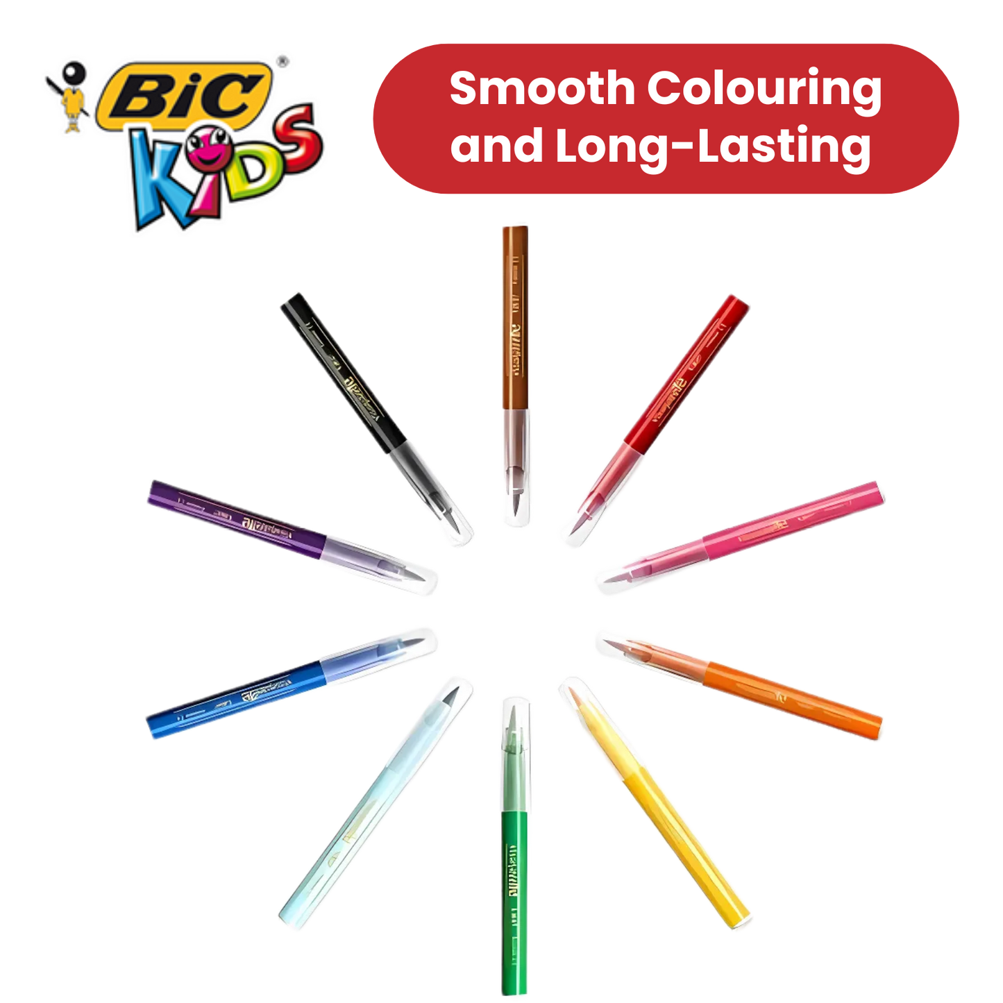 BIC Kids Visaquarelle Colouring Pens - Pack of 10 - 1 to 5 Packs