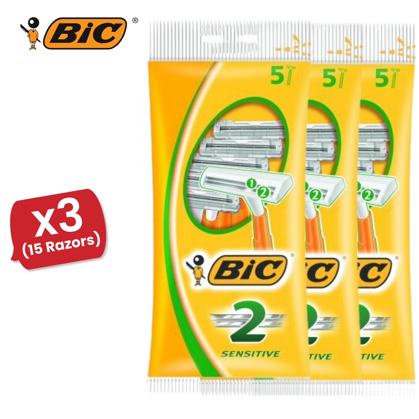 Bic 2 Sensitive Razors 5 - 1 Pack