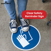 Durable Protective Gloves Floor Sticker - 43cm Blue Safety Sign Self-Adhesive Decal for Workplace