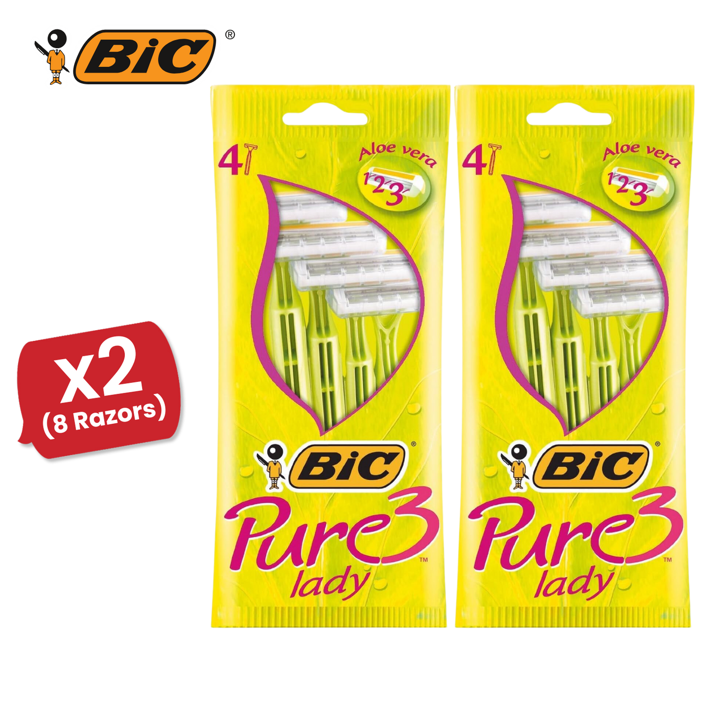 Bic Pure 3 Lady Shavers 4  - 1 Pack