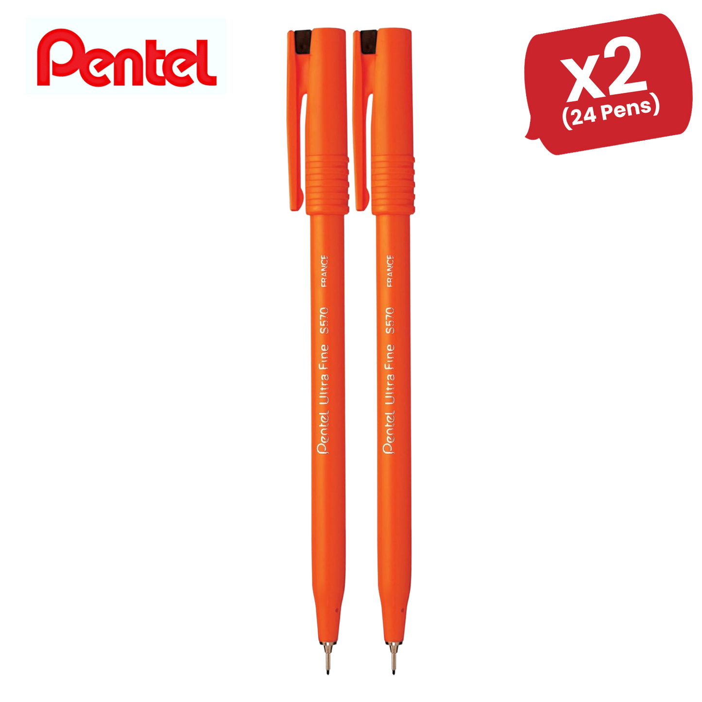 PENTEL ULTRAFINE PEN BLACK S570-A - Pack of 12 - 1 to 5 Packs