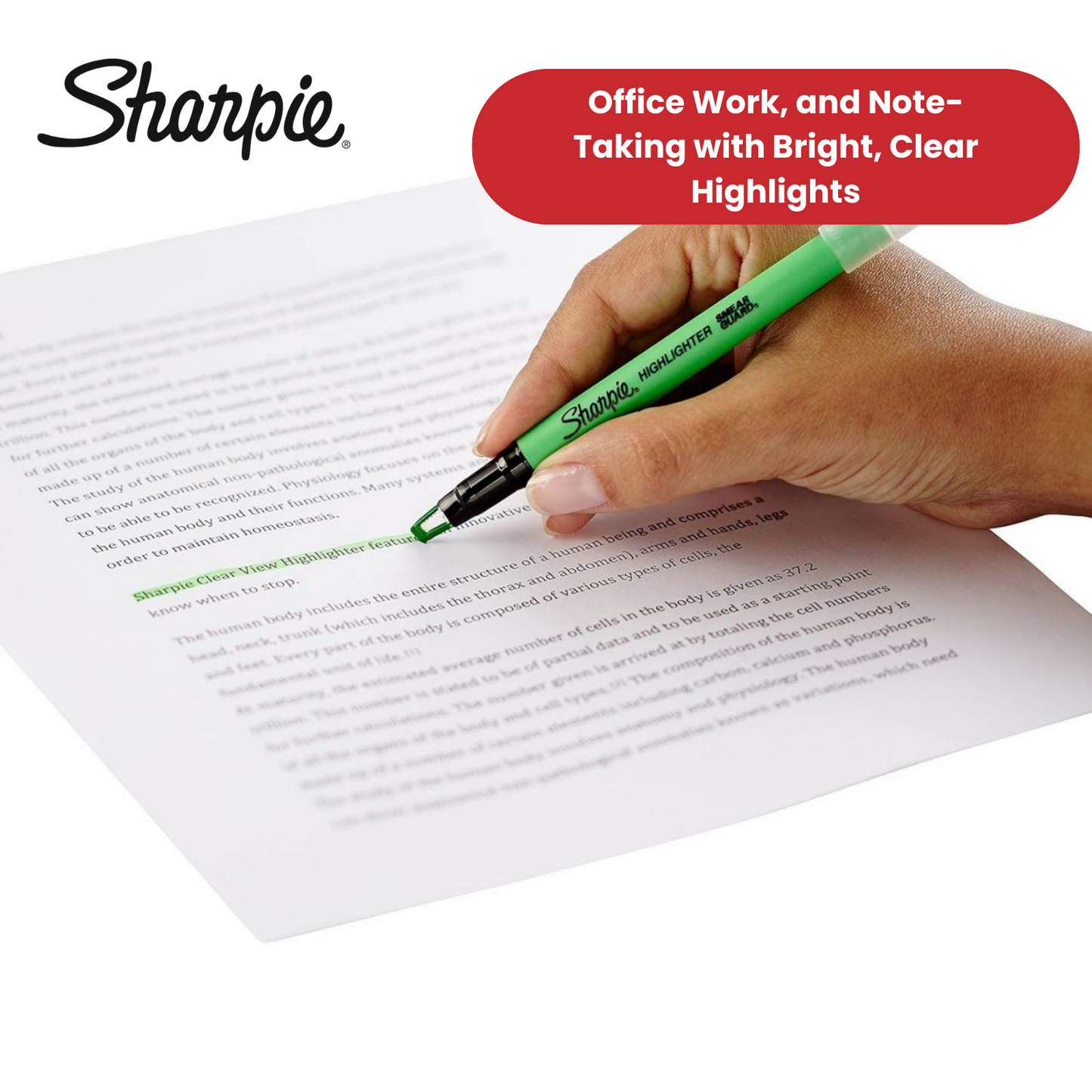 Sharpie Highlighter Clearview - Chisel Tip - Green  - Single