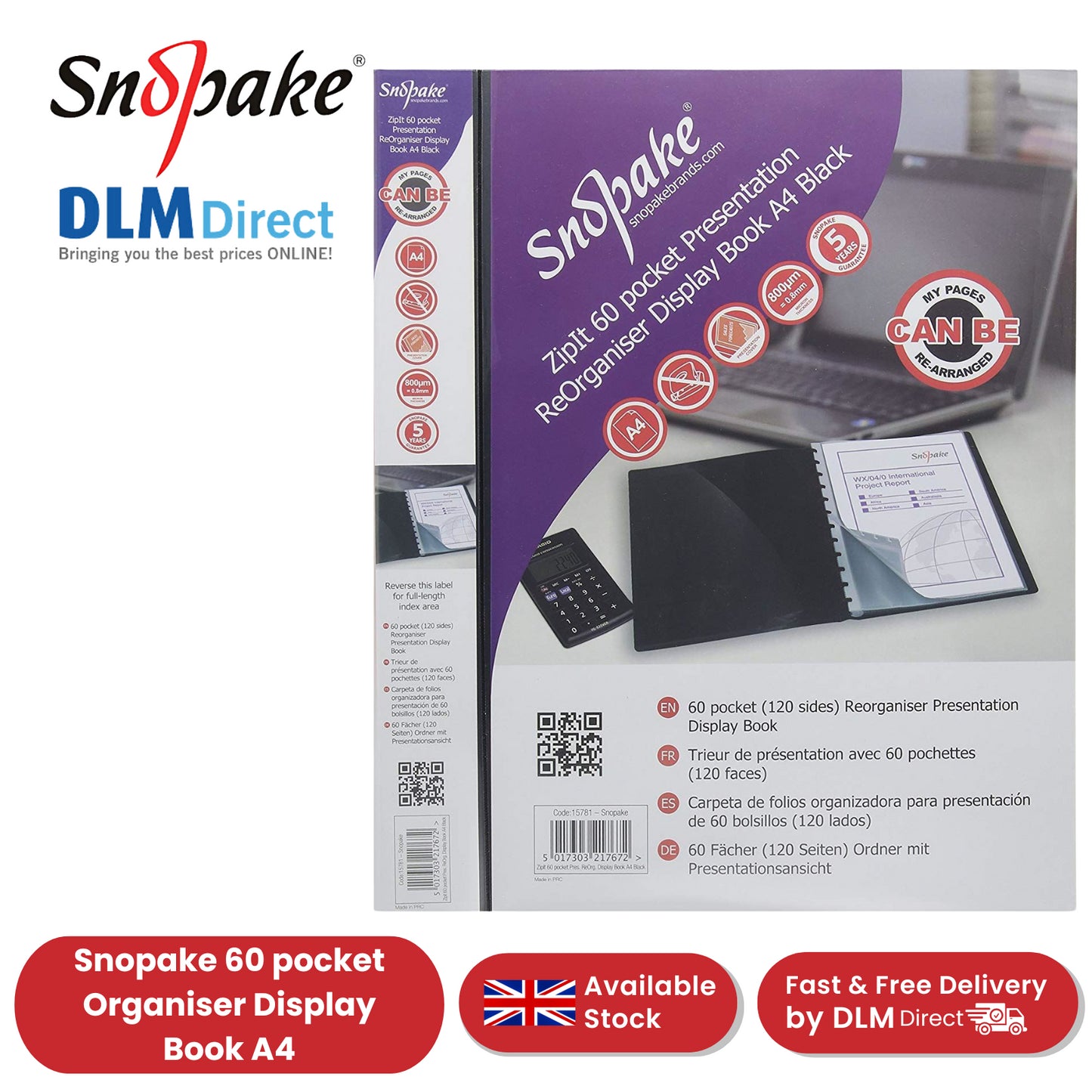 Snopake 60 pocket Organiser Display Book A4 BOOK - PACK OF 1