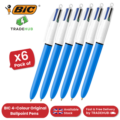 Bic 4-Colours Original Medium Ballpoint Pen 1.0mm Tip - Pack of 6