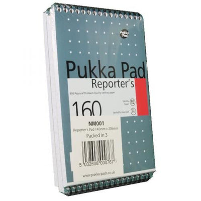 Pukka Reporter's Pad 160 pages - Lined - Pack of 3