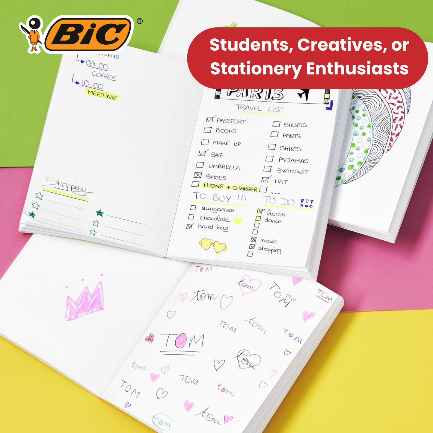 Bic My Message Dreamer Kit - Stationery Kit with 1 Ballpoint Pen 4 Colours