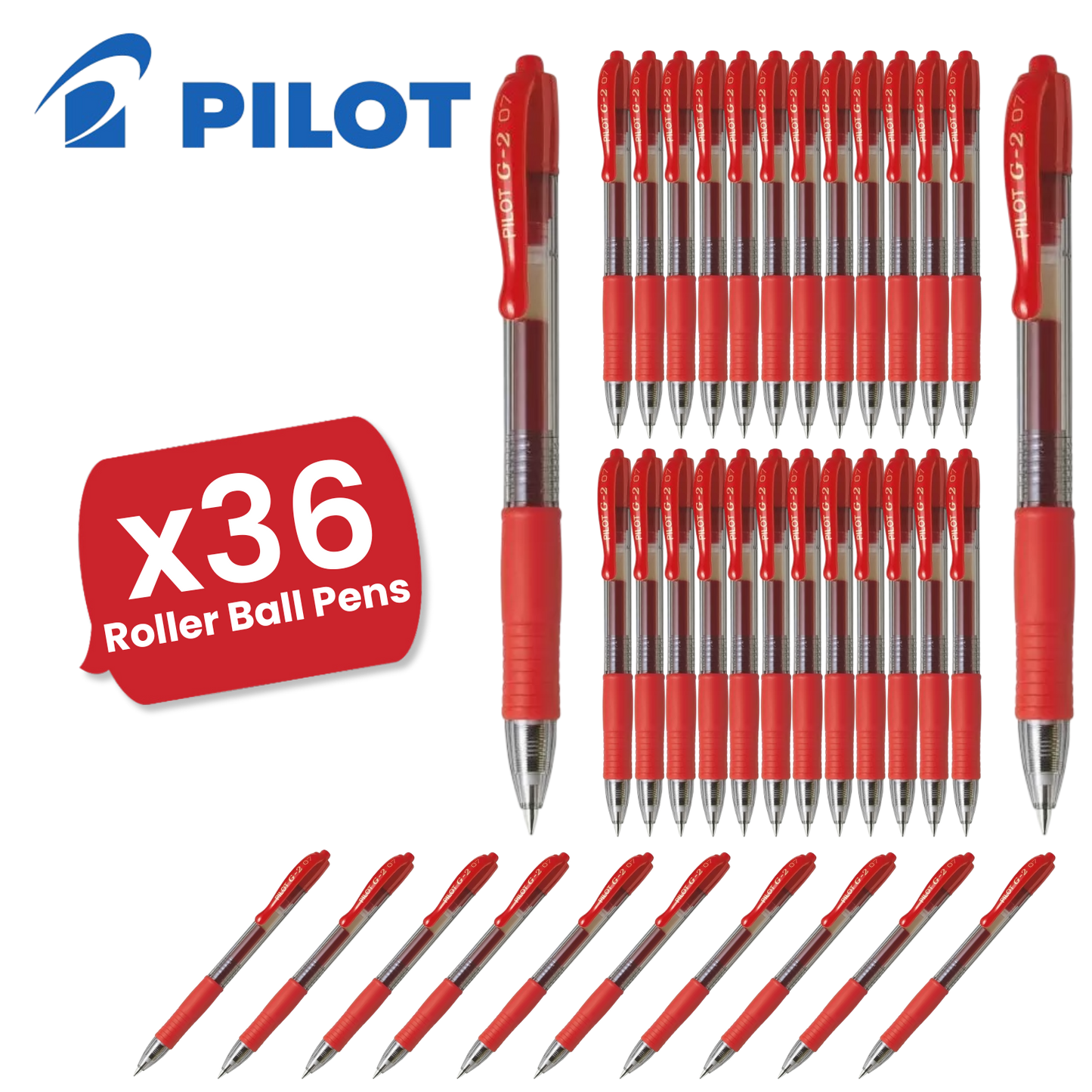 Pilot G207 Retractable Gel Rollerball 0.7mm Tip Smooth Single - Multi Pens Red