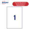 Avery L7784-25 Crystal Clear Labels, 25 per sheet, 210 x 297 mm - 1 to 5