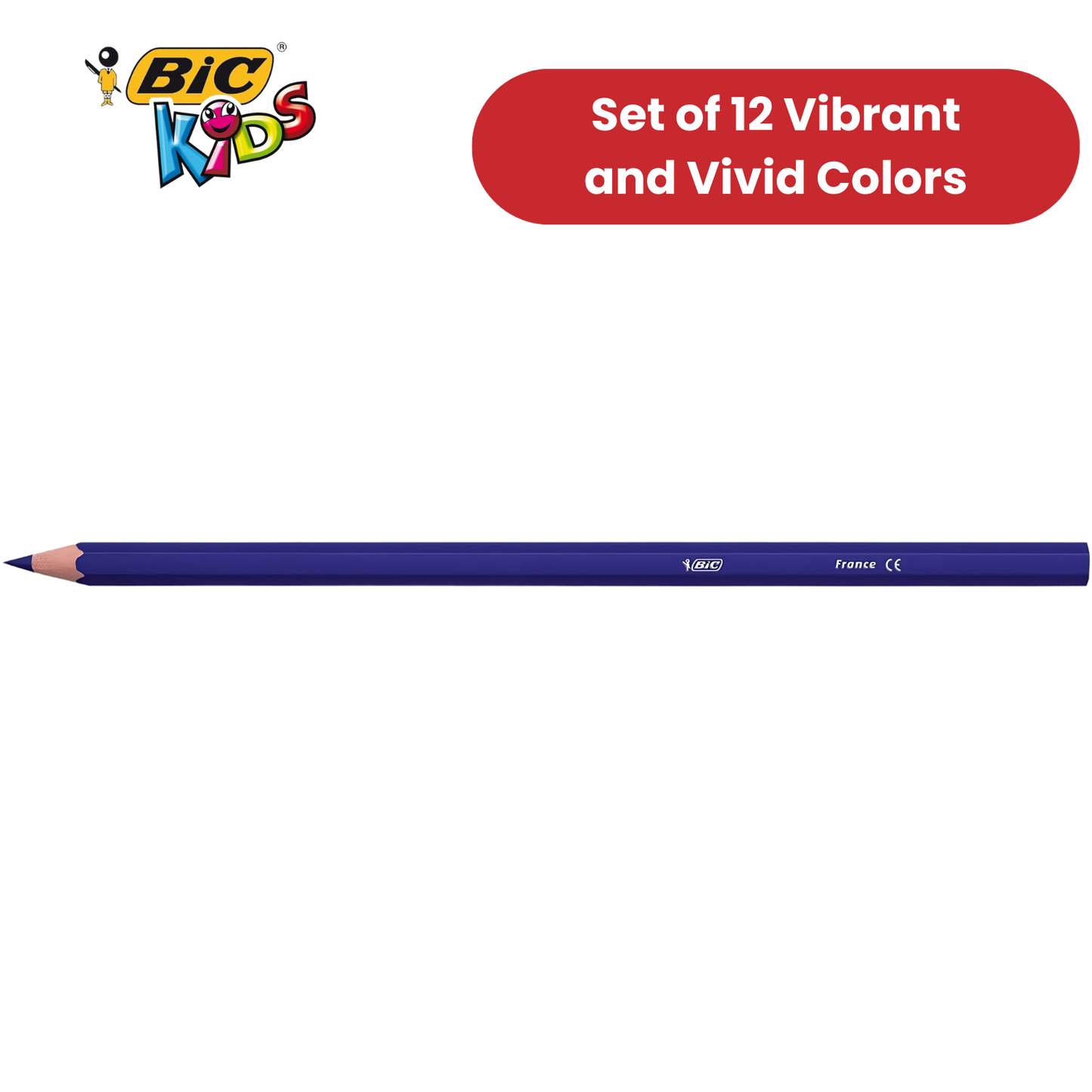 BIC Kids Tropicolors Colouring Pencils, Vibrant Colors - Creative Fun Pack of 12