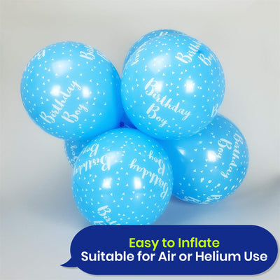 Birthday Boy Blue 12-inch Latex Party Balloons Variation