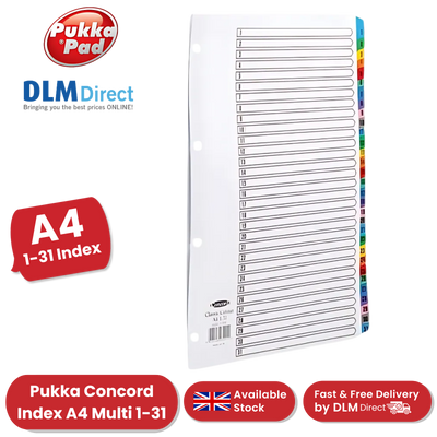 Pukka Concord Index A4 Multi 1-31 - 1 to 5 Packs