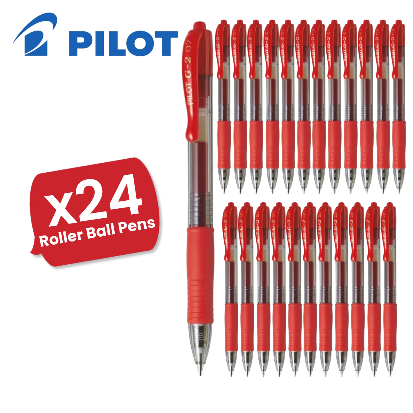 Pilot G207 Retractable Gel Rollerball 0.7mm Tip Smooth Single - Multi Pens Red