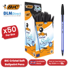 BIC Cristal Soft Black Ballpoint Pens, Smooth And Reliable Writing - Pack of 50