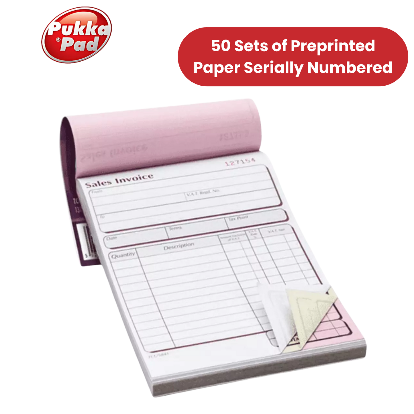 Pukka Pad NCR Triplicate Sales Invoice Book 203 x 137mm - Single - 1 to 36 Packs