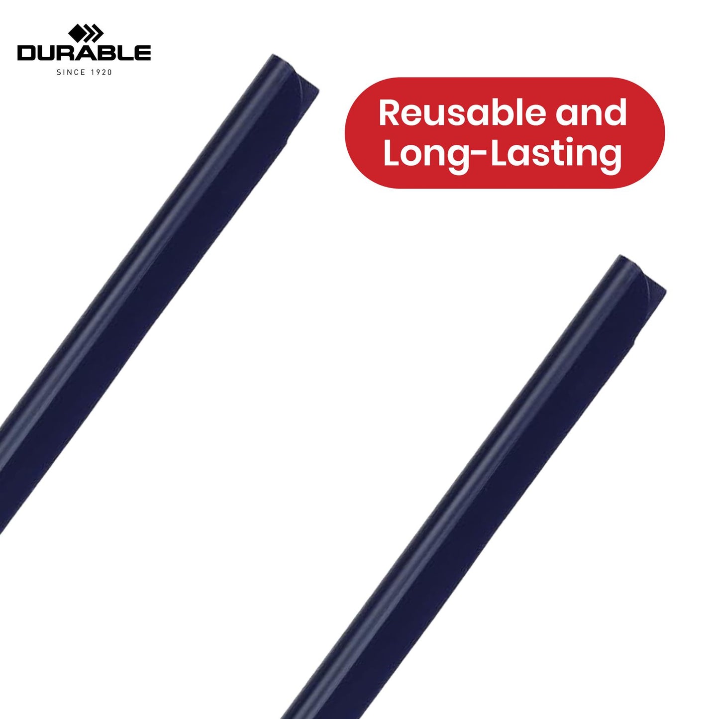 Durable Dark Blue Spine Bar - A4 Plastic Slide Binder, 6mm Strip Paper Binder for Work (Pack of 100)