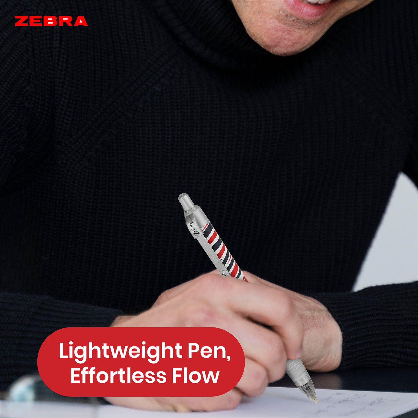Zebra Z-Grip Ballpoint British-Inspired Uni-Ball Pen, 1.0 mm Nib Retractable Pen for Events
