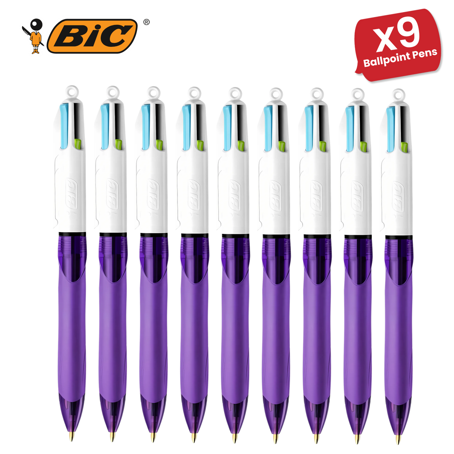 Bic 4-Colours Grip Fashion Ballpoint Pen 1.0mm - Pack of 1