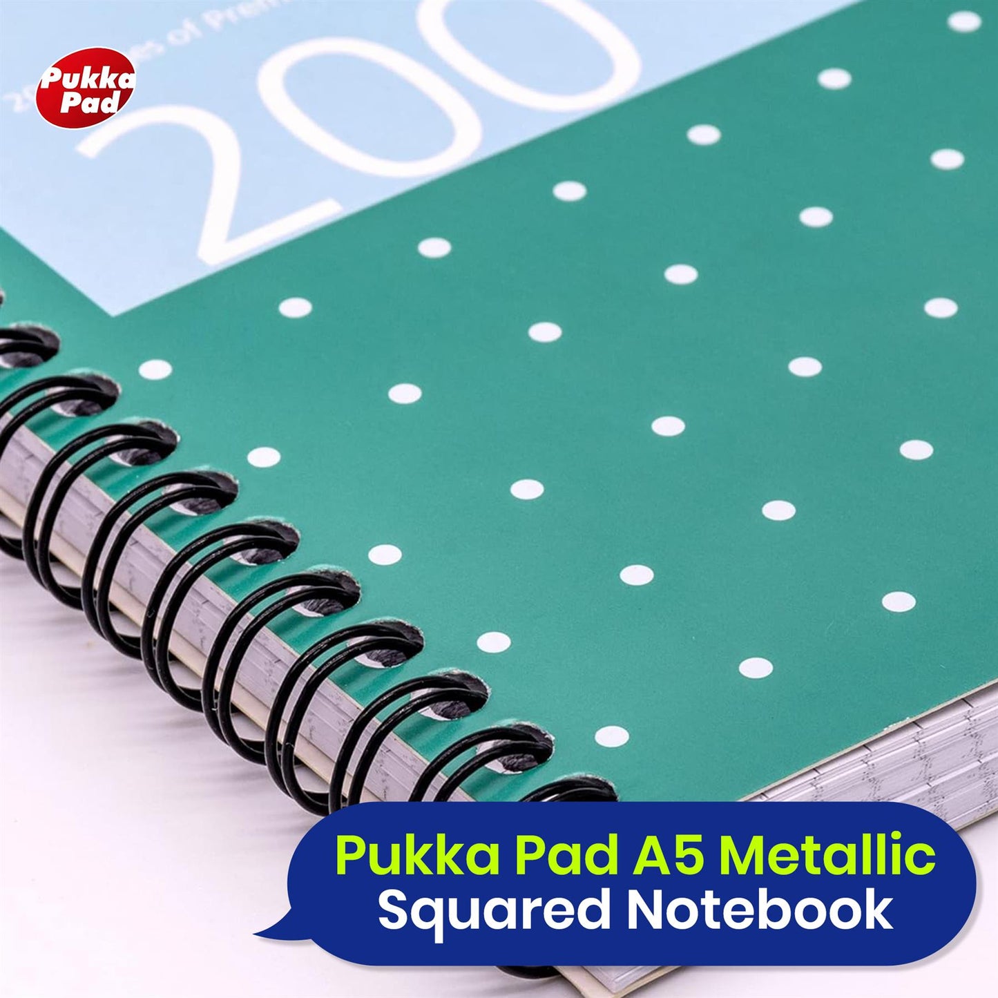 Pukka Pad A5 Squared Jotta Book 1-Pack Wirebound  Notebook, 200 Pages for School & Office