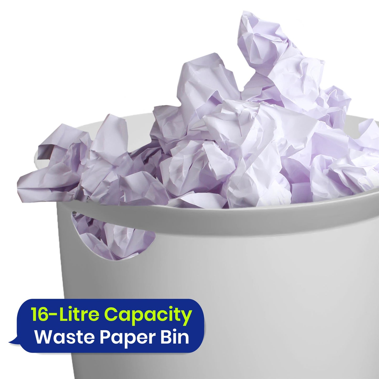 Durable Small Waste Paper Bin 16L Plastic Bin for Office Bedroom & Bathroom