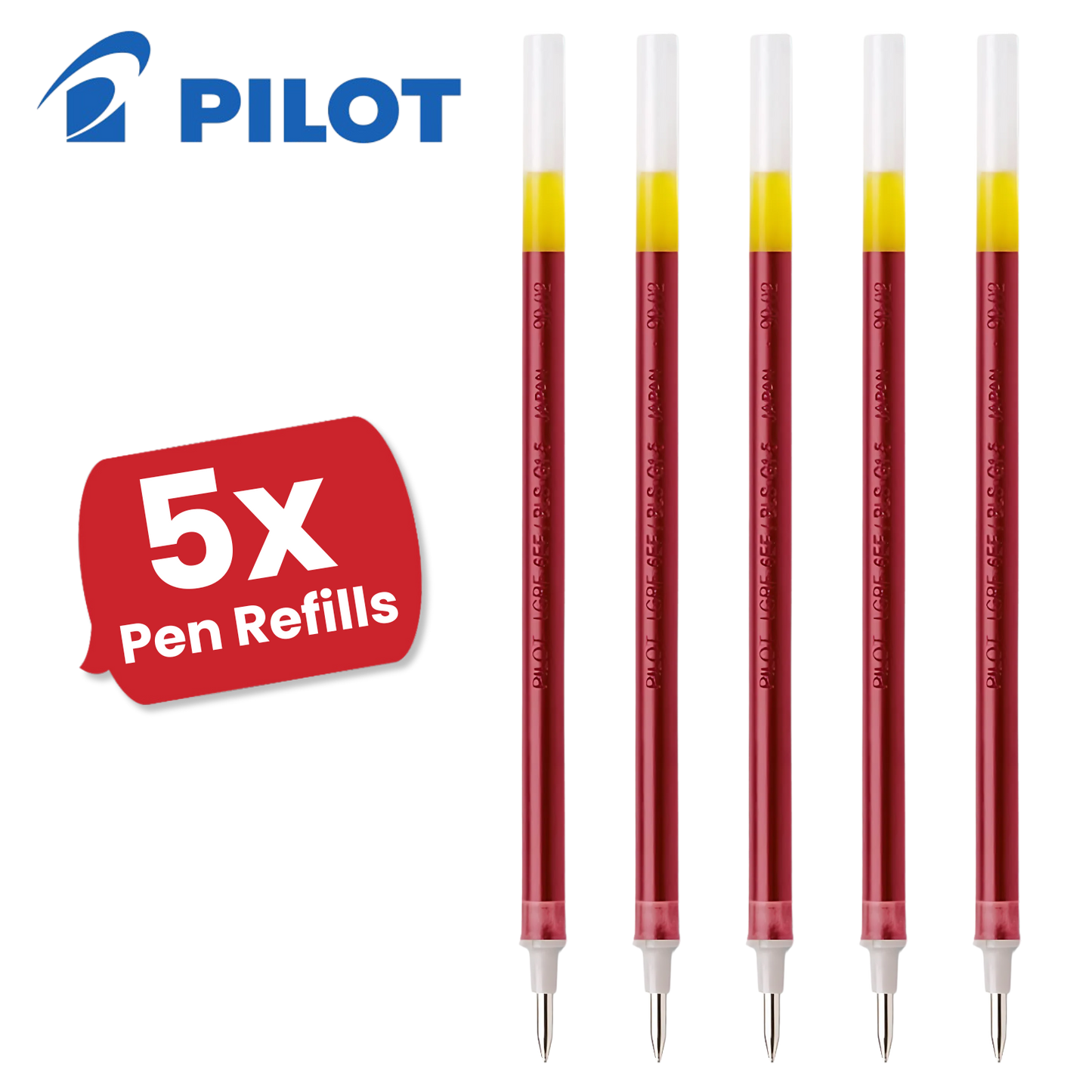 Pilot G1-05 Gel Pen Refill - Red Ink, Fine 0.5mm - Smooth, Precise Writing