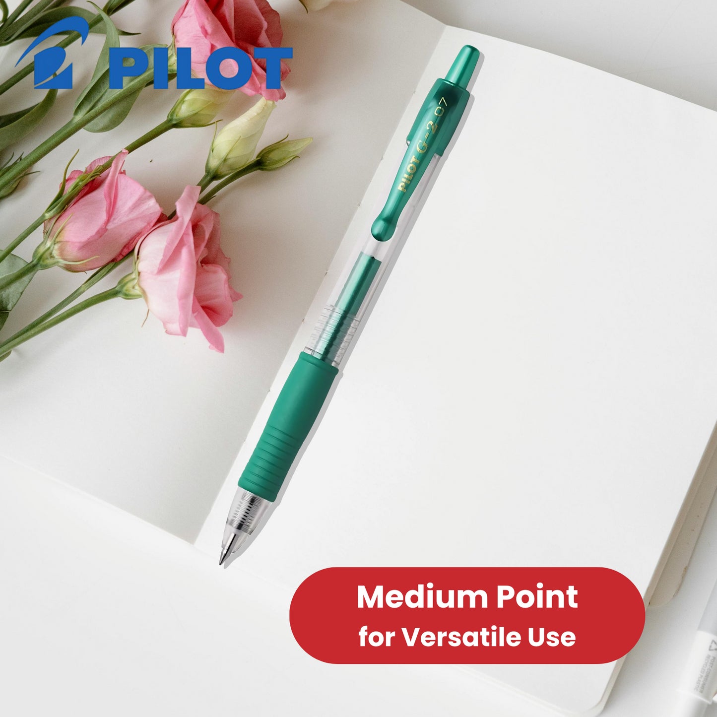 Pilot G-207 Retractable Gel 0.7 mm Medium Point Rollerball Pen - Metallic Green