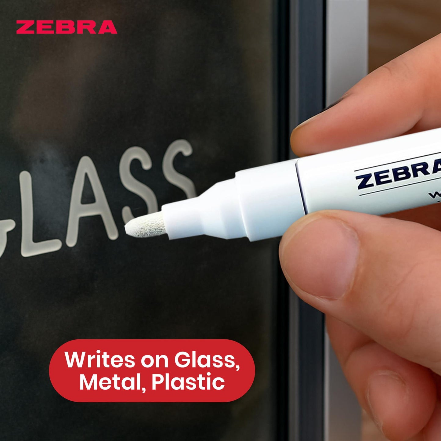 Zebra White Paint Marker Pen 1.5mm Tip Permanent Marker, Waterproof Paint Pen for Writing
