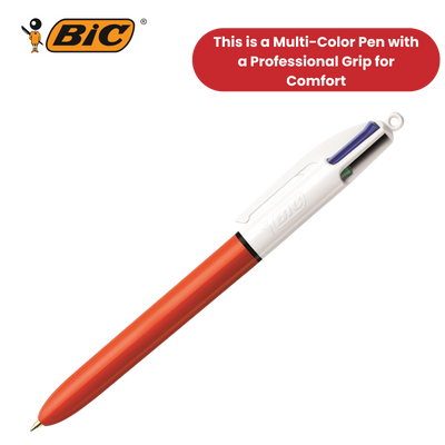 Bic 4-Colours Original Fine Ballpoint Pen 1.0mm Tip - Single Pen