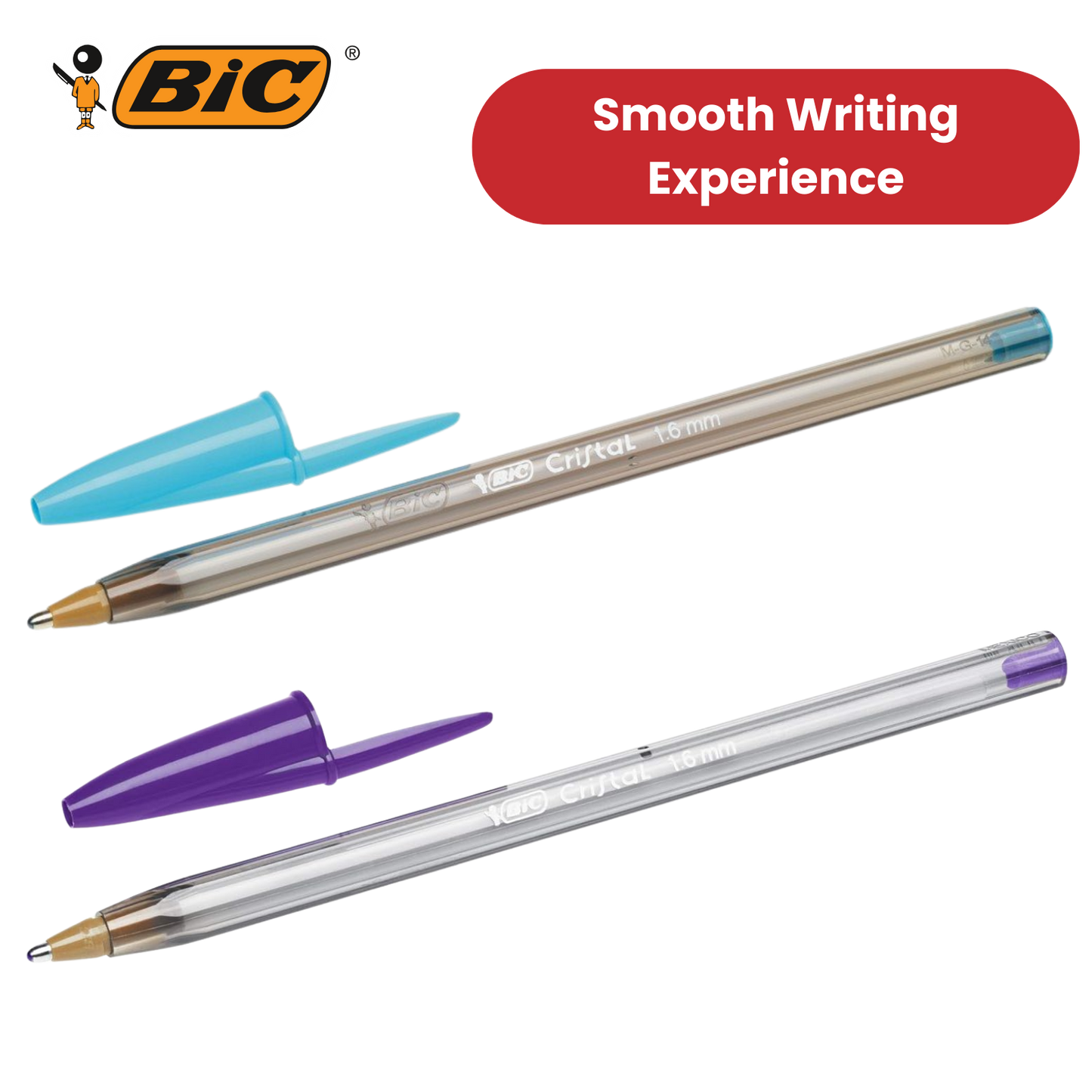 20x BIC Cristal Fun Ballpoint Pens 1.6mm Assorted Colours