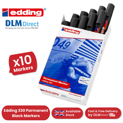 EDDING MARKER CHISEL BLACK 330 Chisel tip - Pack of 10