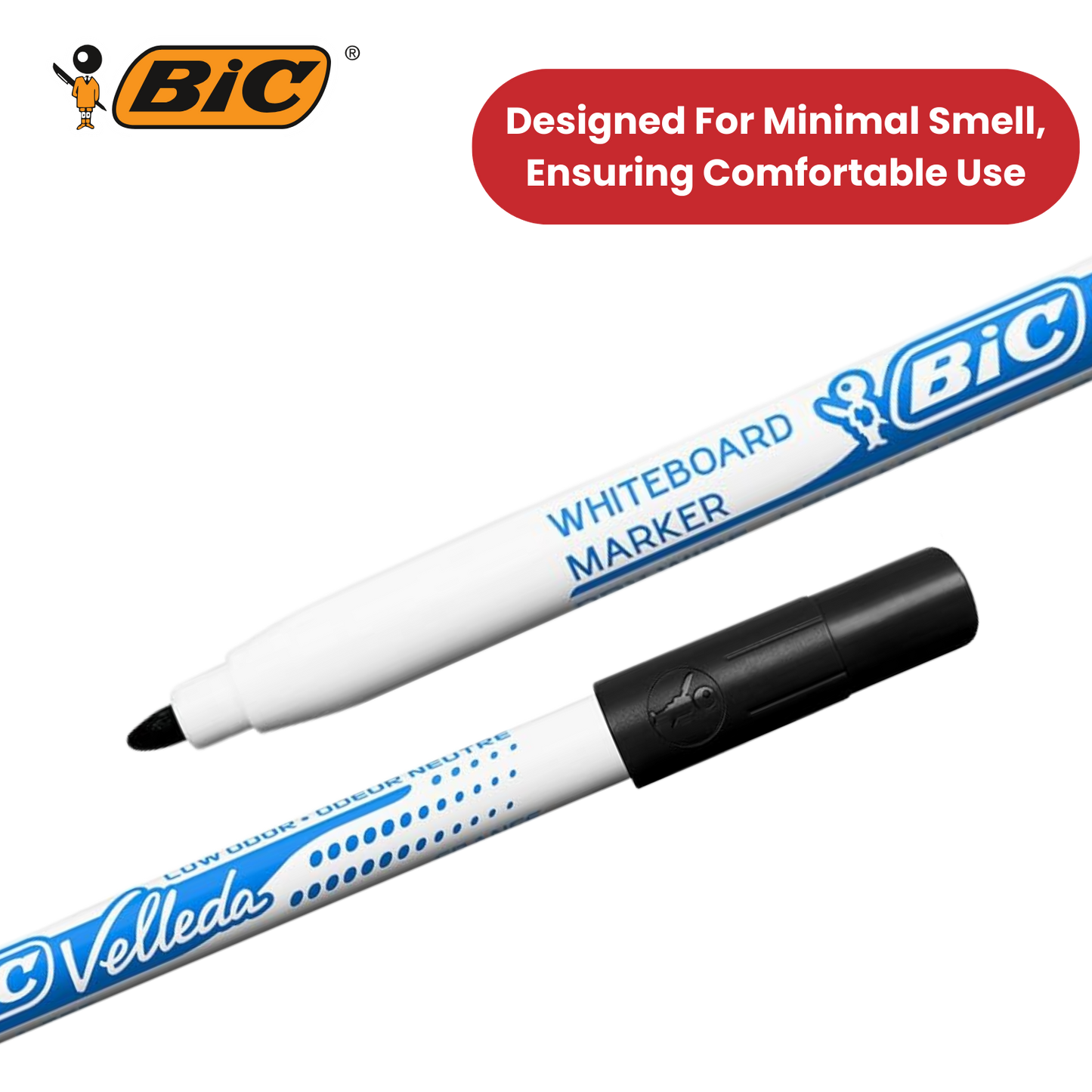 BIC Velleda 1721 Whiteboard Pens Black - Pack of 2