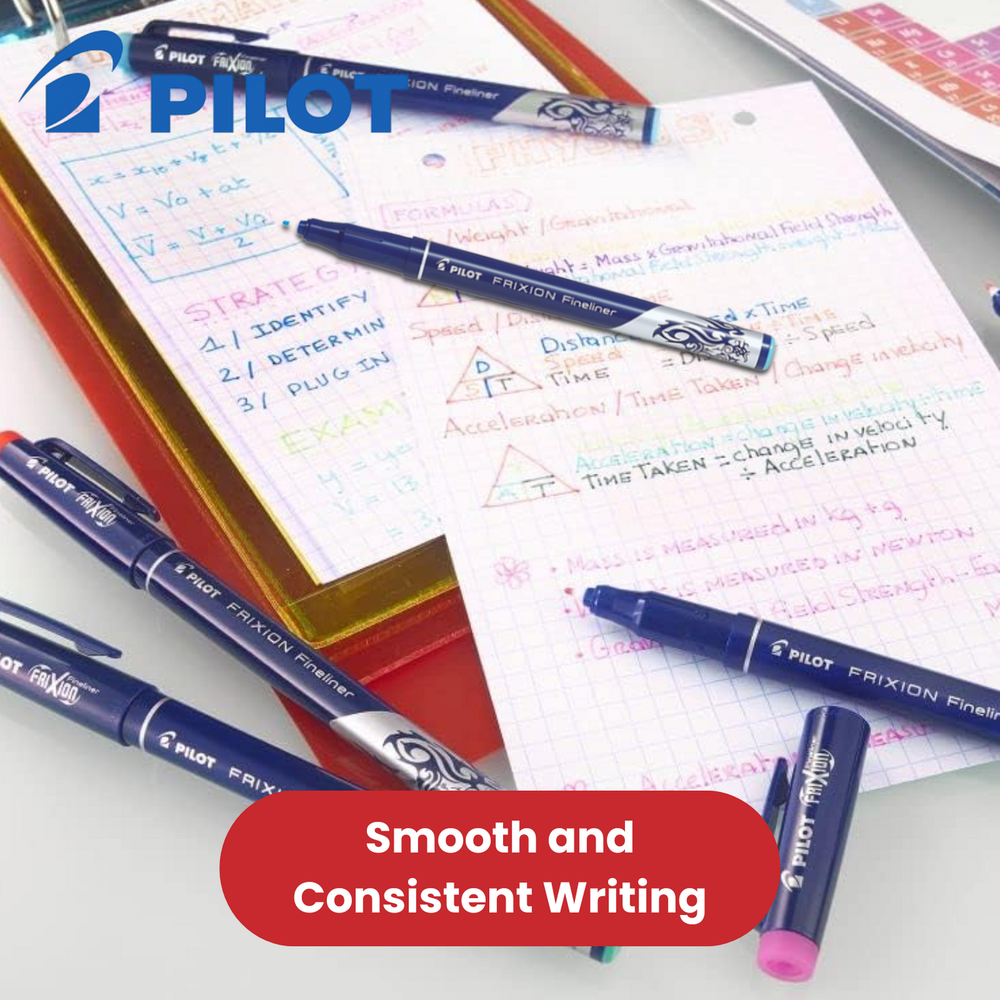 Pilot FriXion Erasable Fineliner Light Blue Single Pen 1.3mm Writing Felt Tip
