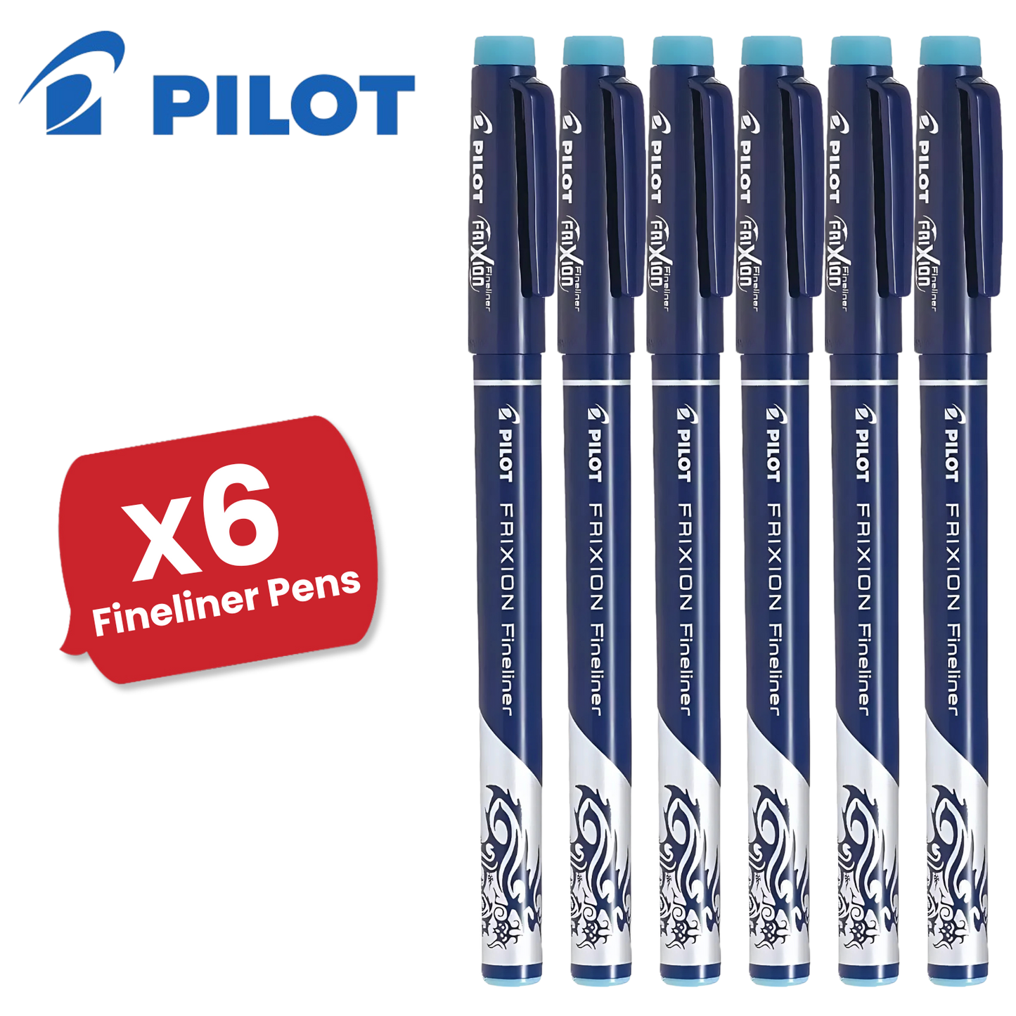 Pilot FriXion Erasable Fineliner Light Blue Single Pen 1.3mm Writing Felt Tip