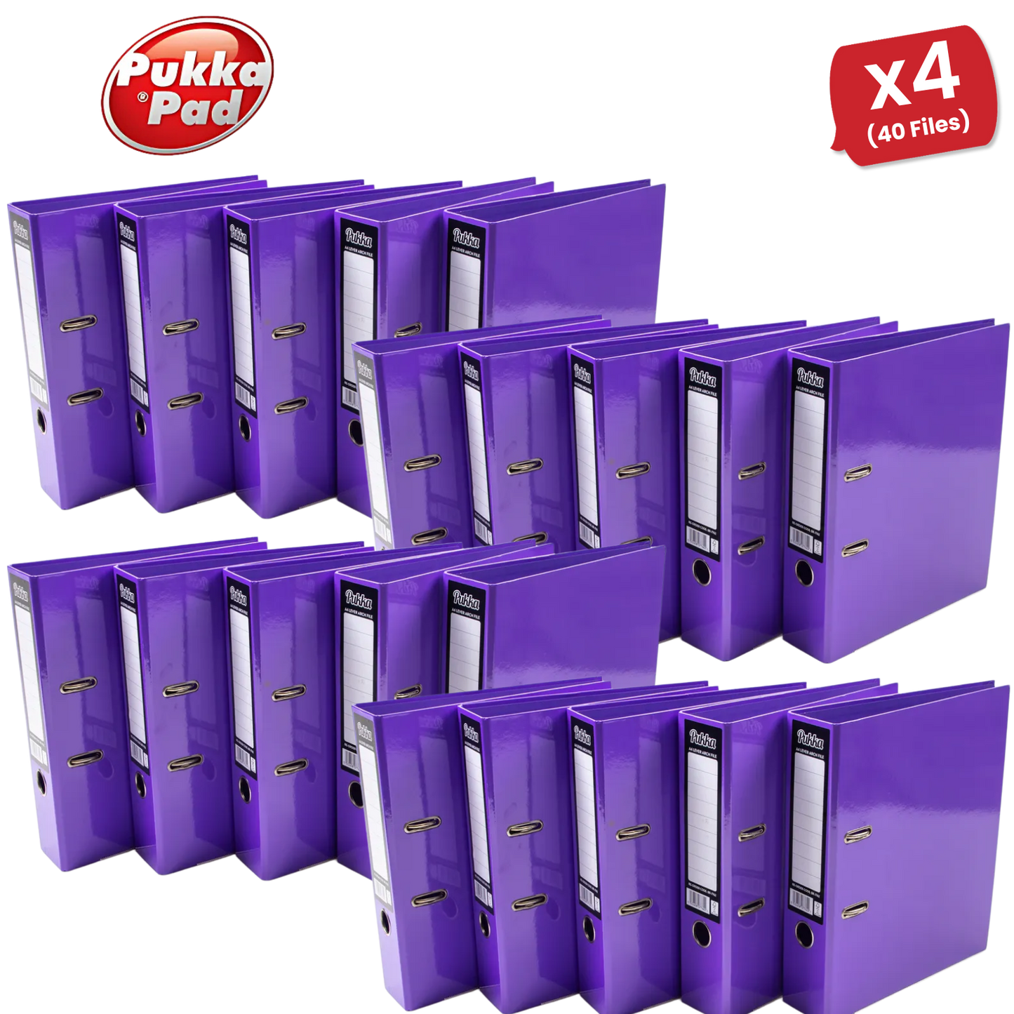 Pukka Brights Lever Arch Files - Purple - Box of 10 - Pack of 1 to 5