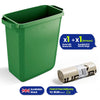 110L Bin Bags 25 Pack and 60L DURABIN Waste Bin Green Bundle Strong Recycled Plastic Set