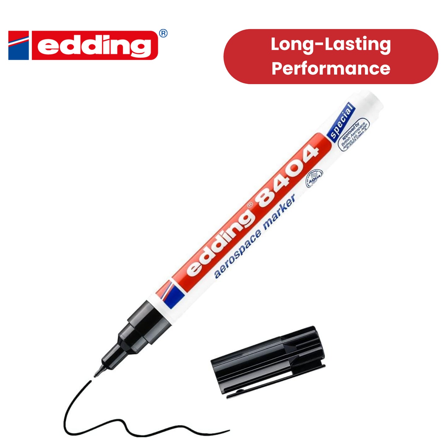 EDDING MARKER AEROSPACE BLACK 8404 bLACK Fine tip - Pack of 10