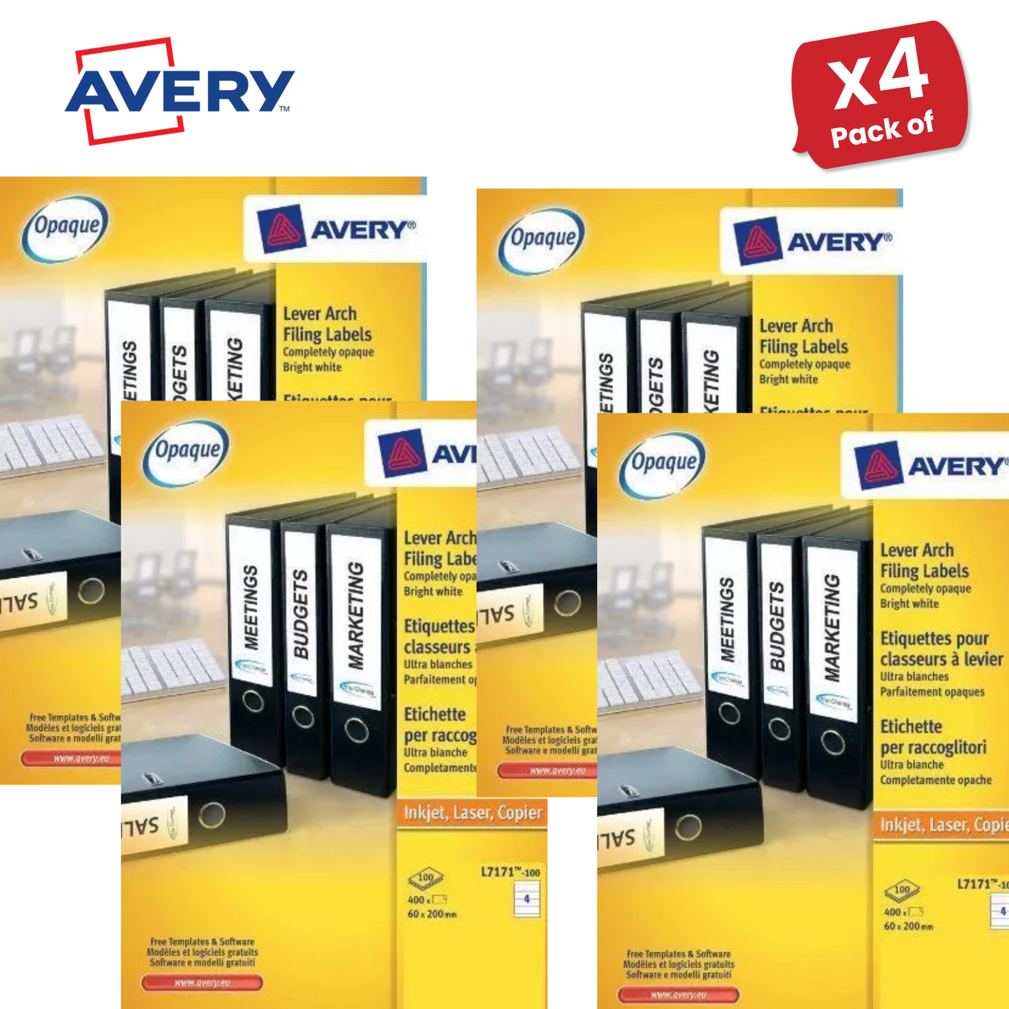 AVERY L7171-100 QUICKPEEL WHITE LASER ADDRESSING LABELS 63.5X38.1MM 100 - 1 to 5
